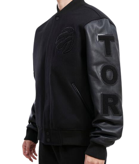 PRO STANDARD MEN'S NBA TORONTO RAPTORS ALL BLACK VARSITY JACKET