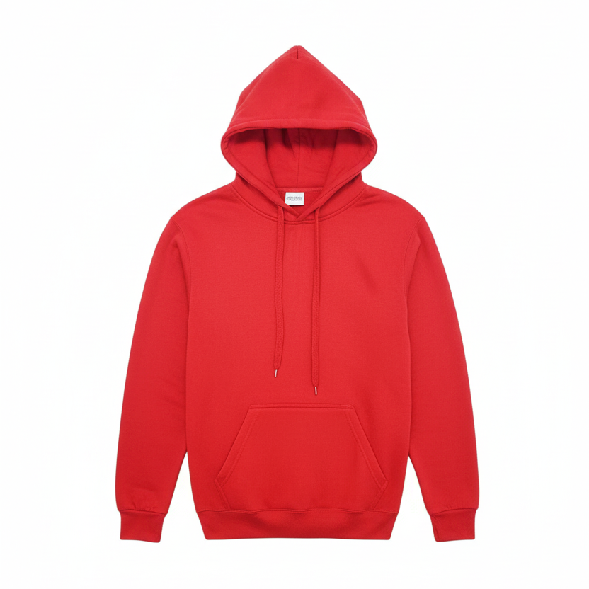 MEN'S FLEECE PULLOVER HOODIE 320 GSM HEAVY QUALITY (RED)