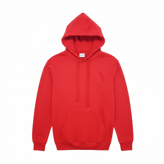 MEN'S FLEECE PULLOVER HOODIE 320 GSM HEAVY QUALITY (RED)