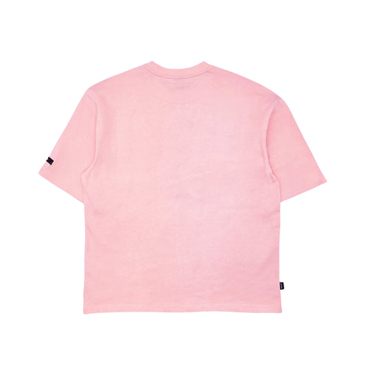 SWITCH MEN'S RHINESTONE BROKEN SKULL DROP SHOULDER GRAPHIC T-SHIRT (PINK)