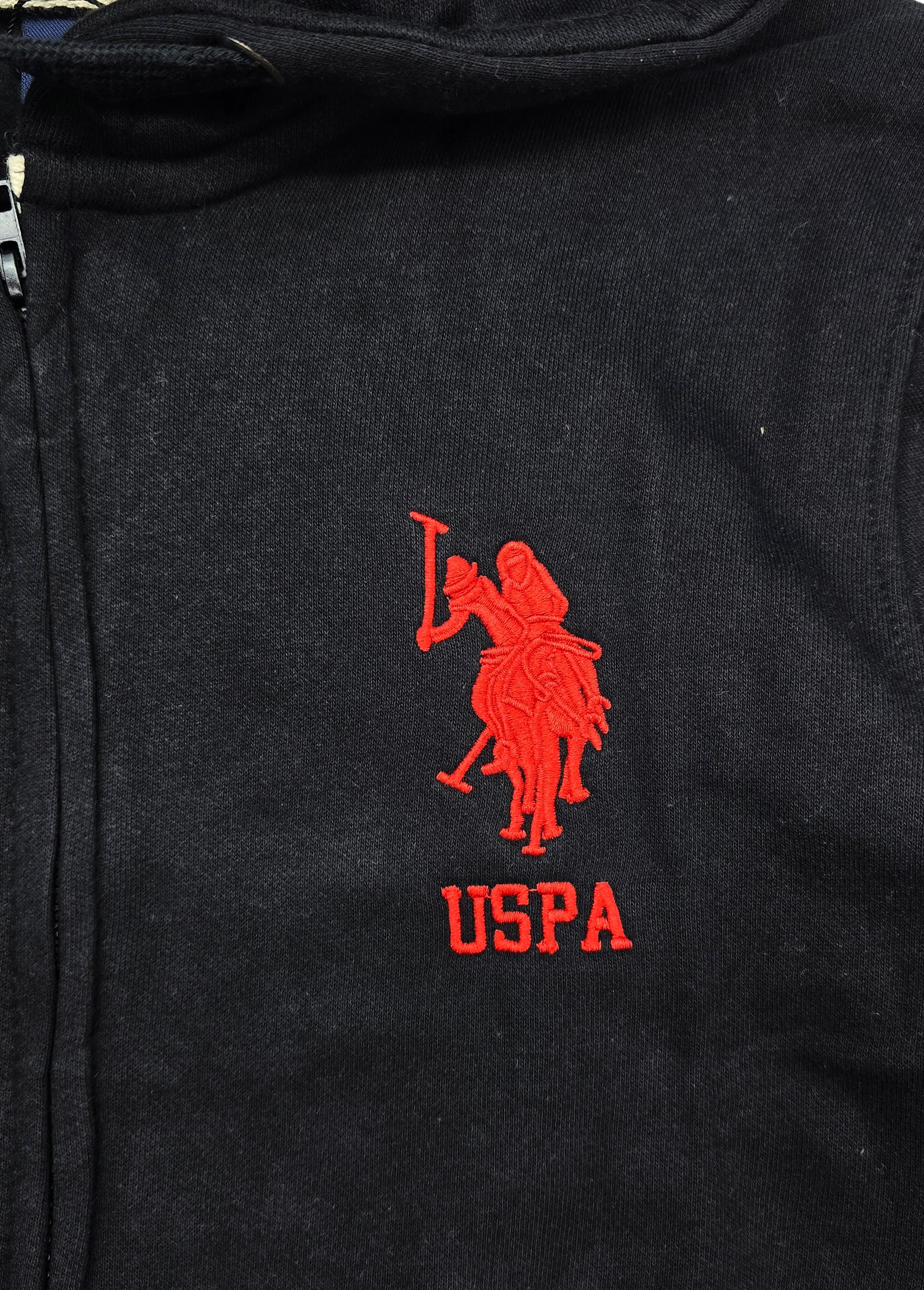 MEN'S U.S. POLO FLEECE PULLOVER HOODIE (BLACK)