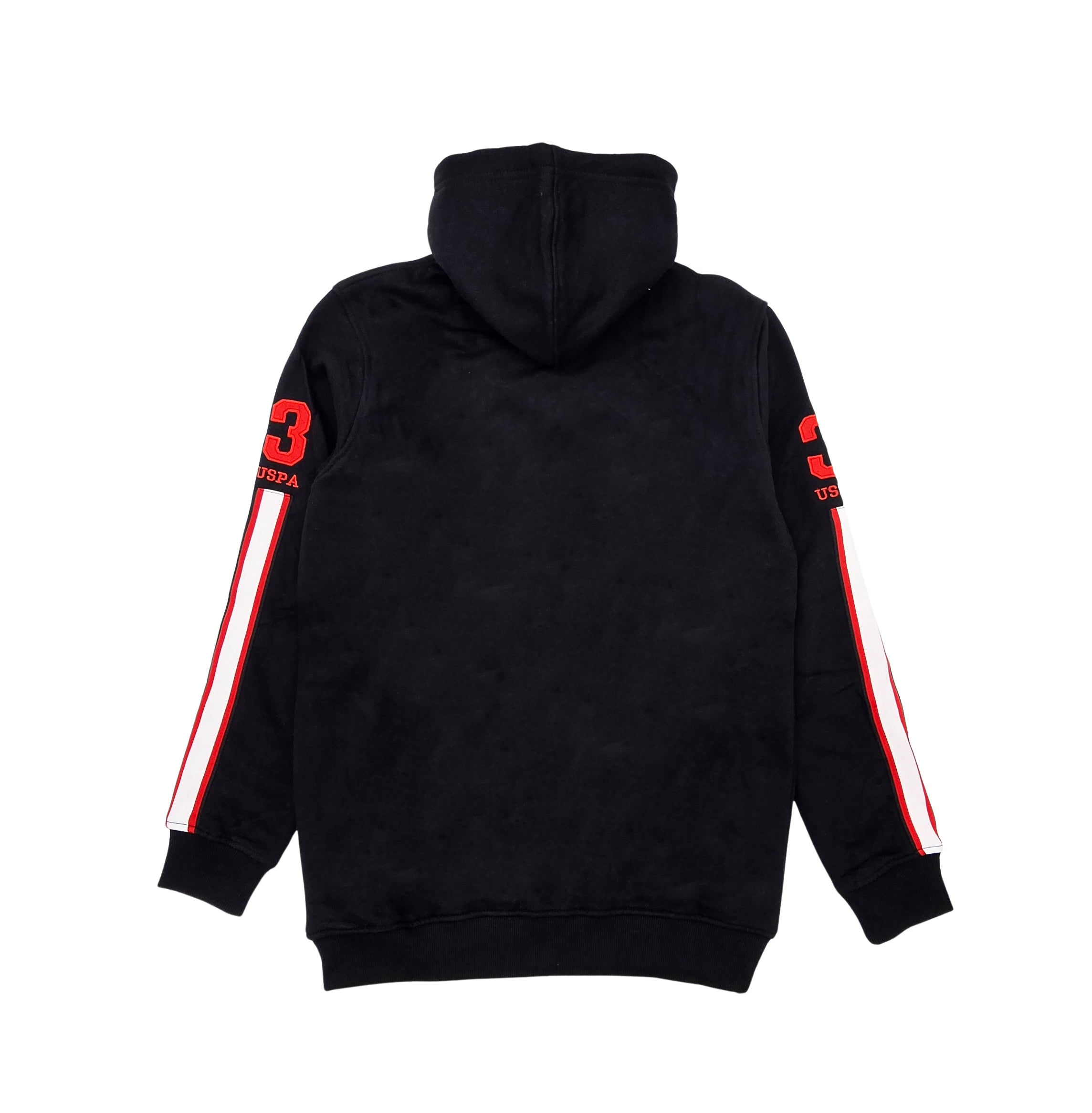 MEN'S U.S. POLO FLEECE PULLOVER HOODIE (BLACK)