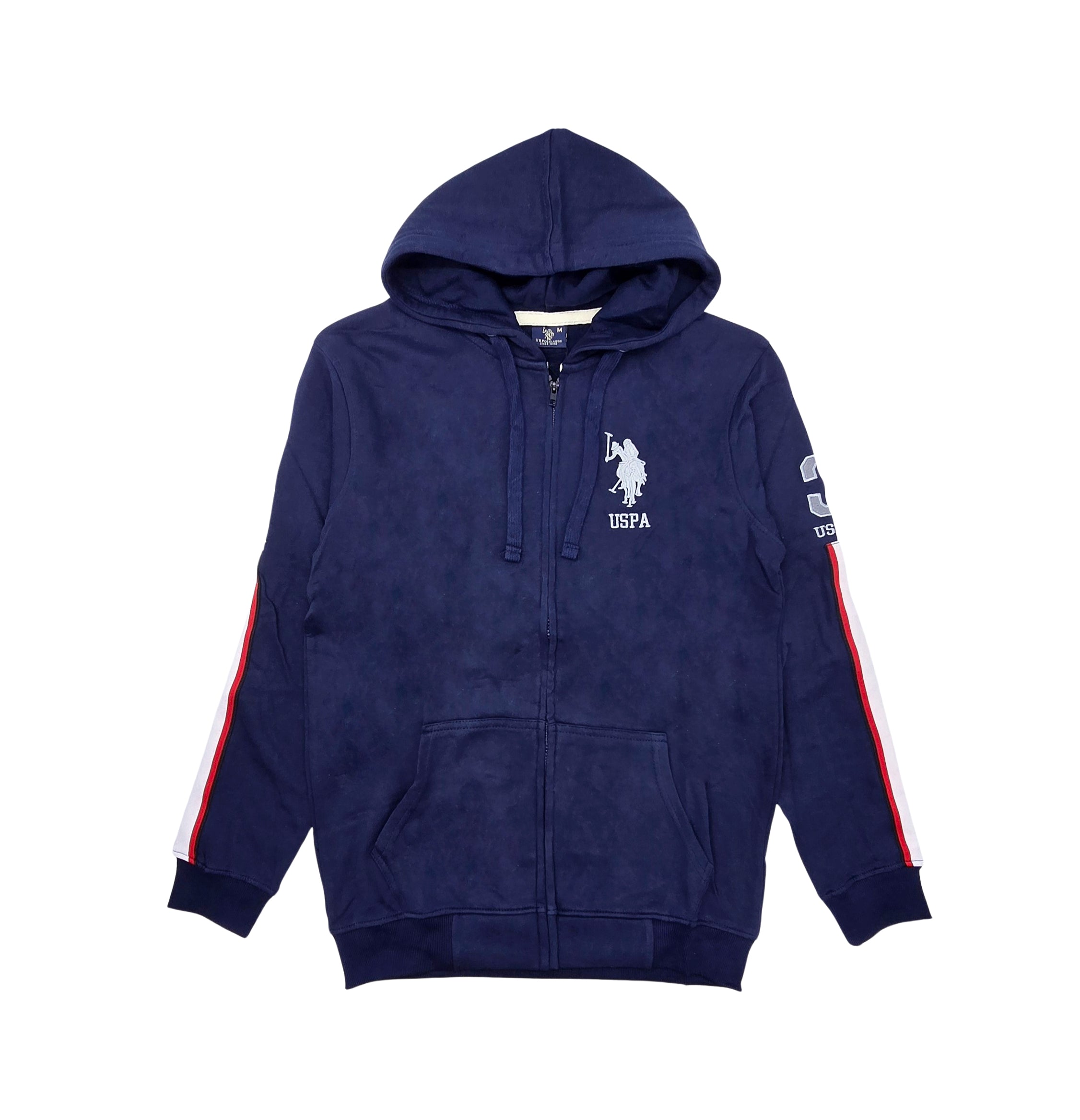 MEN'S U.S. POLO FLEECE PULLOVER HOODIE (NAVY BLUE)