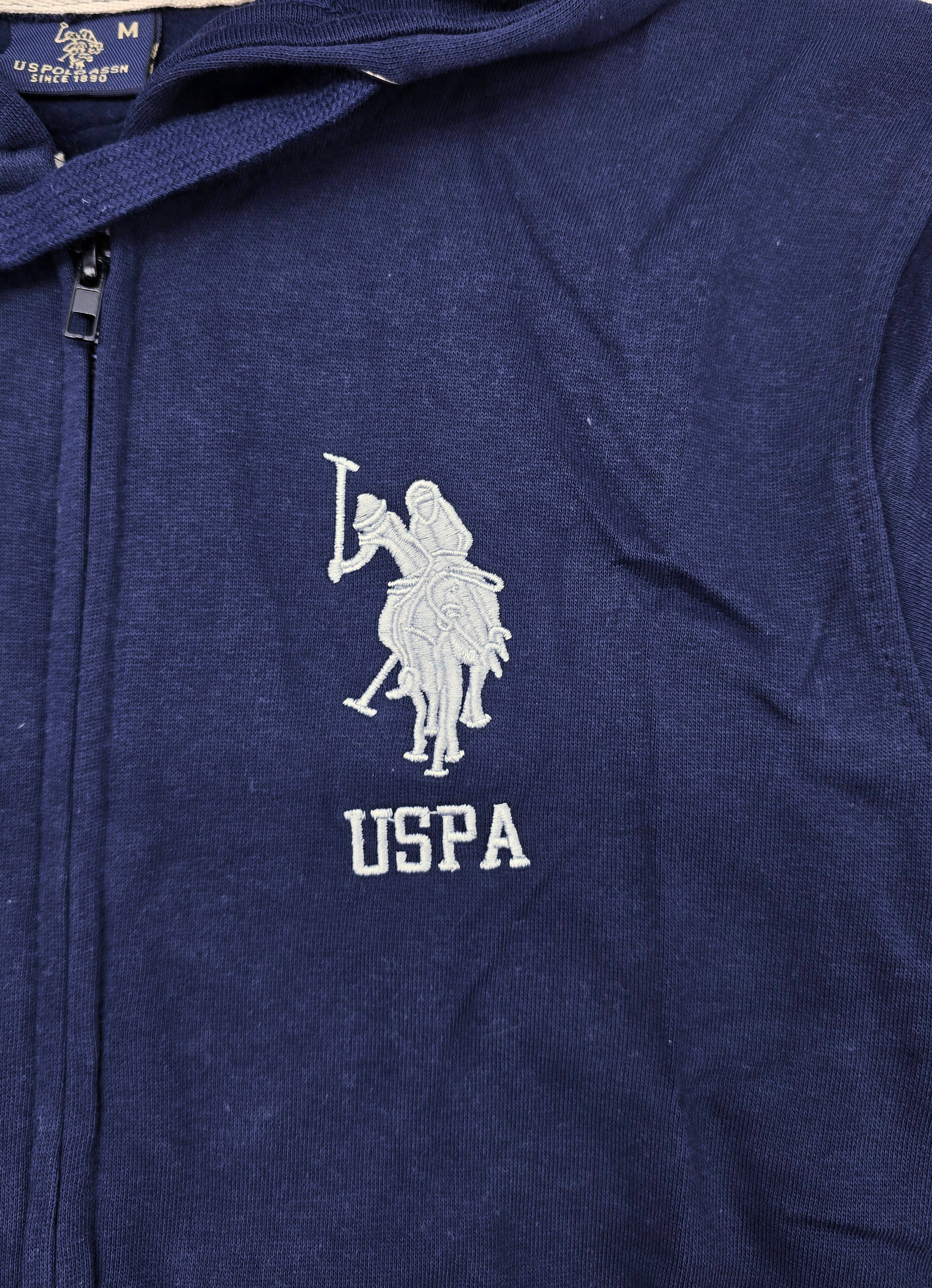 MEN'S U.S. POLO FLEECE PULLOVER HOODIE (NAVY BLUE)