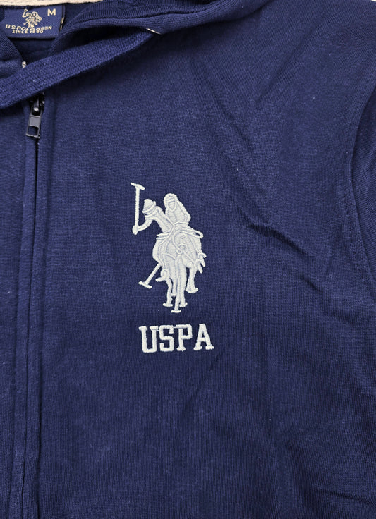 MEN'S U.S. POLO FLEECE PULLOVER HOODIE (NAVY BLUE)