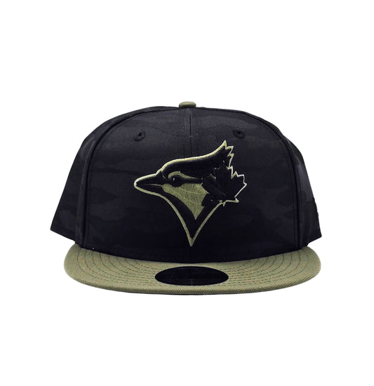 NEW ERA 9FIFTY TORONTO BLUE JAYS BLACK CAMO/OLIVE SNAPBACK HAT