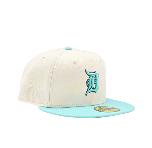 NEW ERA 59FIFTY MEN'S DETROIT TIGERS CREAM/TEAL FITTED HAT