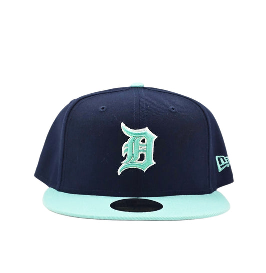 NEW ERA 59FIFTY MEN'S DETROIT TIGERS NAVY BLUE/TEAL FITTED HAT