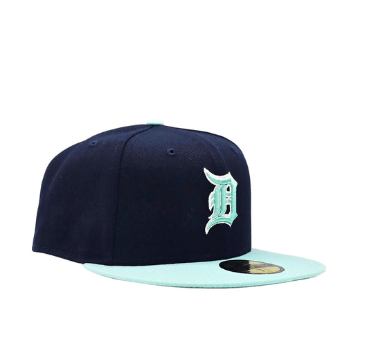 NEW ERA 59FIFTY MEN'S DETROIT TIGERS NAVY BLUE/TEAL FITTED HAT