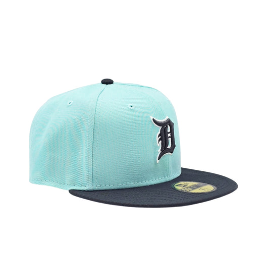 NEW ERA 59FIFTY MEN'S DETROIT TIGERS TEAL/BLACK FITTED HAT