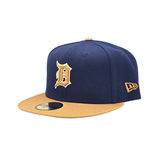 NEW ERA 59FIFTY MEN'S DETROIT TIGERS NAVY BLUE/BROWN FITTED HAT
