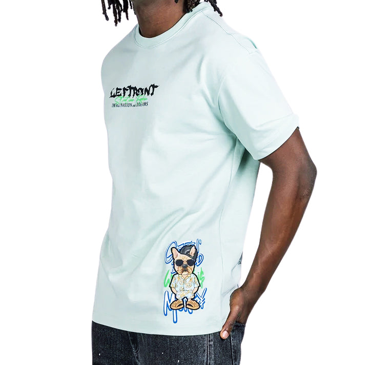 LEFT POINT MEN'S DOG IMAGINATION CHENILLE PRINT T-SHIRT (MINT)