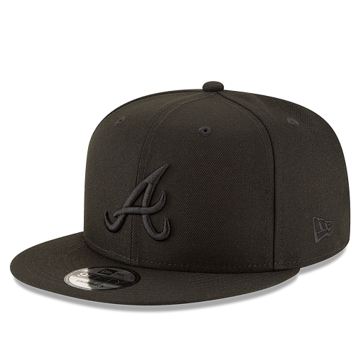 MEN'S NEW ERA MLB 9FIFTY ATLANTA BRAVES ALL BLACK SNAPBACK HAT
