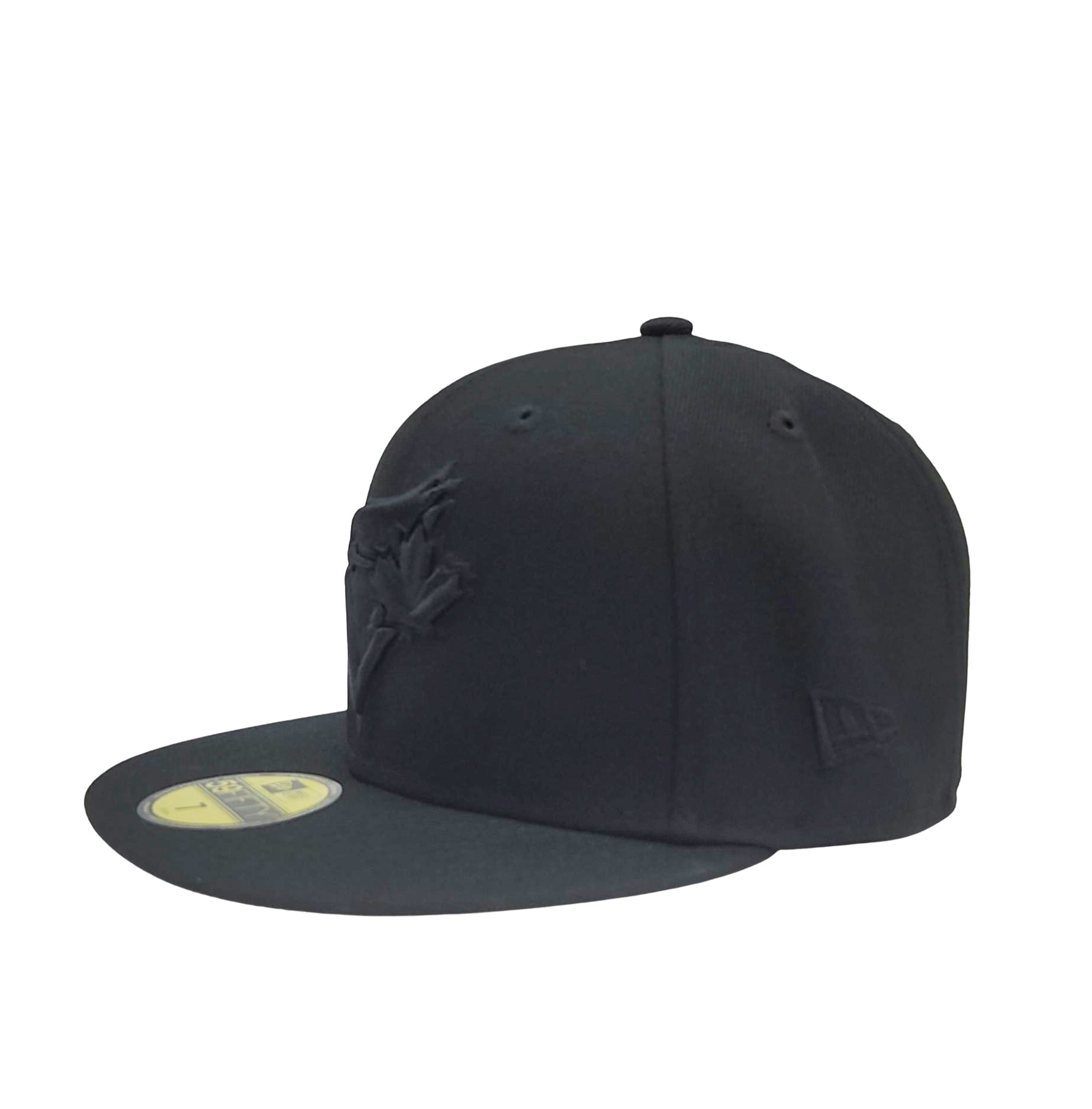 MEN'S TORONTO BLUE JAYS 5950 FITTED BLACK ON BLACK HAT