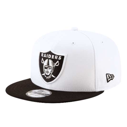 MEN'S NEW ERA NFL LAS VEGAS RAIDERS 9FIFTY WHITE & BLACK 2 TONE SNAPBACK HAT