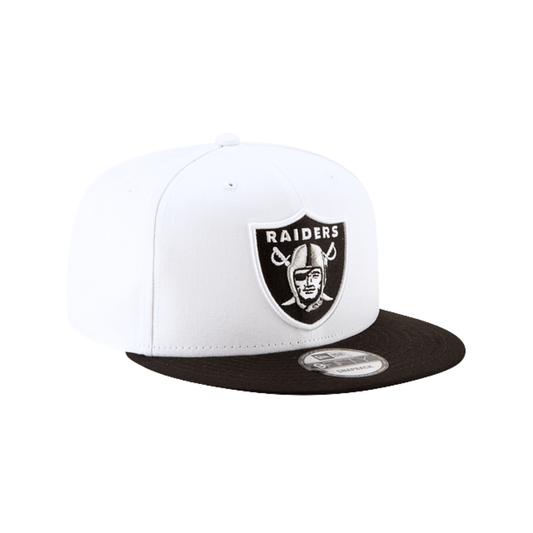 MEN'S NEW ERA NFL LAS VEGAS RAIDERS 9FIFTY WHITE & BLACK 2 TONE SNAPBACK HAT