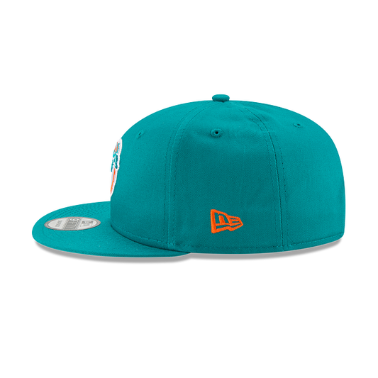 MEN'S NEW ERA NFL MIAMI DOLPHINS THROWBACK LOGO 9FIFTY TEAL SNAPBACK HAT