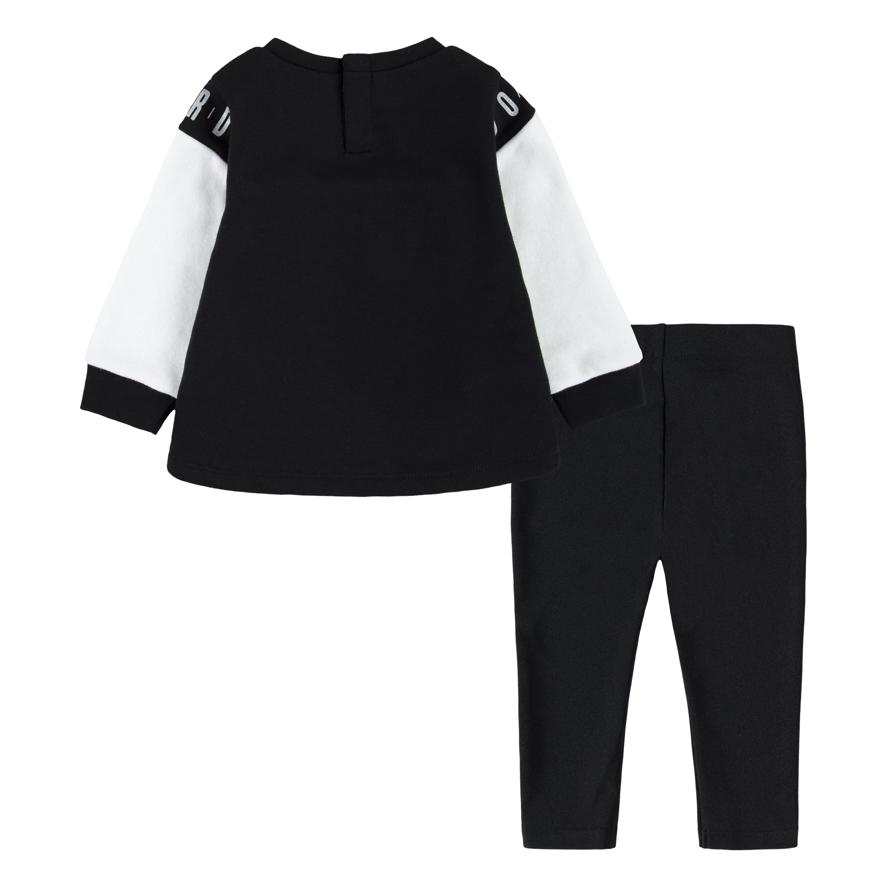 JORDAN INFANT HOLIDAY SHINE CREWNECK & LEGGING SET (BLACK/PINK SIZE 12M-24M)