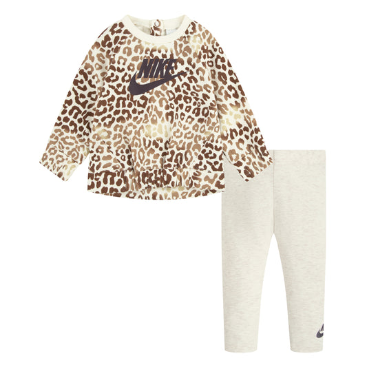 NIKE INFANT GIRLS HOODIE AND LEGGING SET (BROWN SIZES 12-24M)