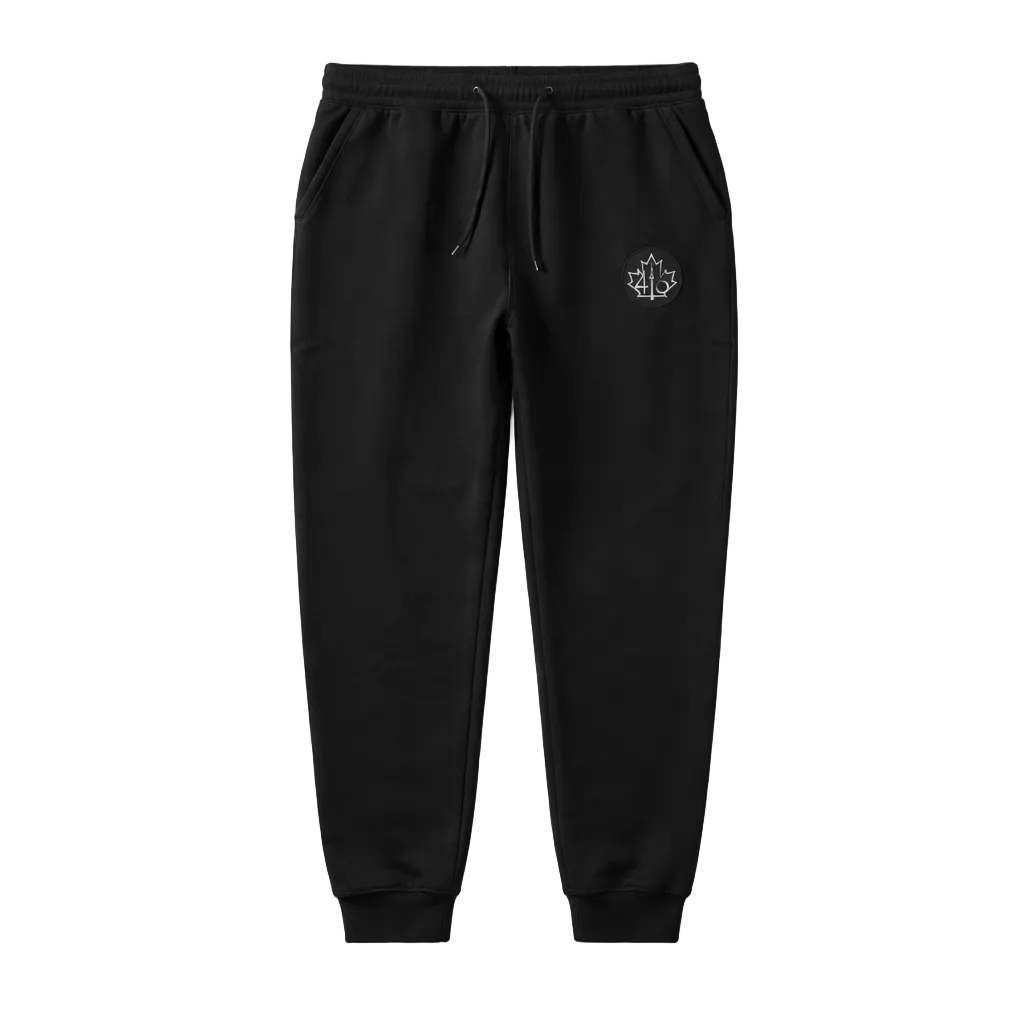 CITY OF DREAMS 416 MAPLE LEAF MEN'S ZIP-UP FLEECE TRACKSET (BLACK)