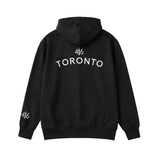 CITY OF DREAMS 416 MAPLE LEAF MEN'S ZIP-UP FLEECE TRACKSET (BLACK)