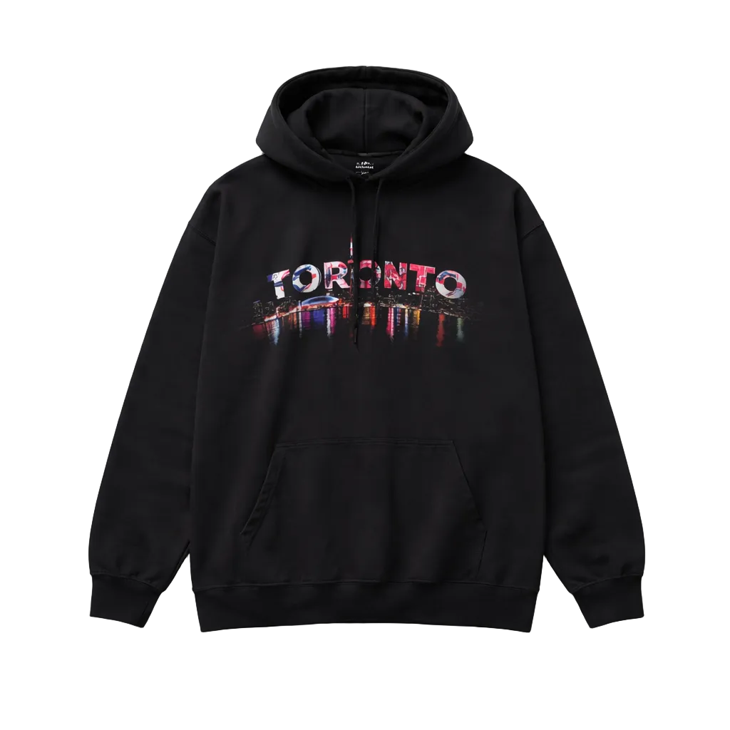CITY OF DREAMS TORONTO SKY MEN'S BIG & TALL FLEECE TRACKSET (BLACK)