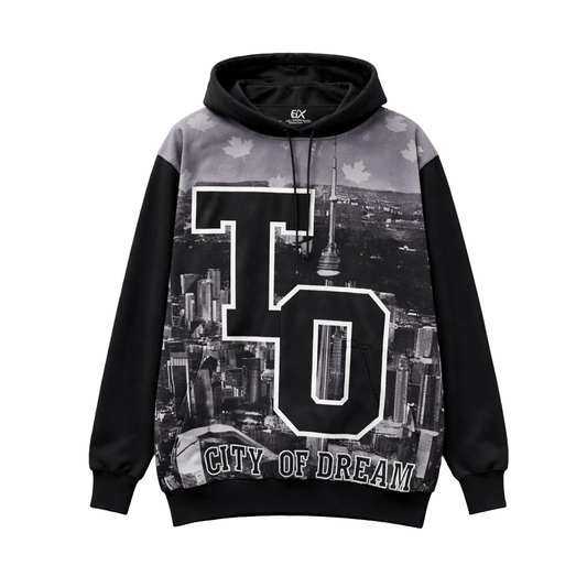 CITY OF DREAMS ALL-OVER PRINT MEN'S FLEECE BIG & TALL TRACKSET (BLACK)