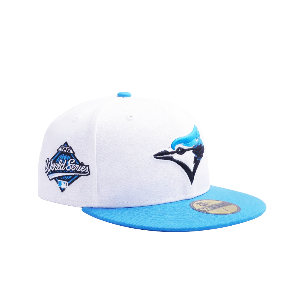 59FIFTY NEW ERA MLB 1992 WORLD SERIES TORONTO BLUE JAYS WHITE/FANATIC BLUE FITTED HAT