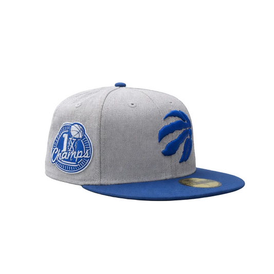 59FIFTY NEW ERA NBA TORONTO RAPTORS 1X CHAMPS GREY/ROYAL BLUE FITTED HAT