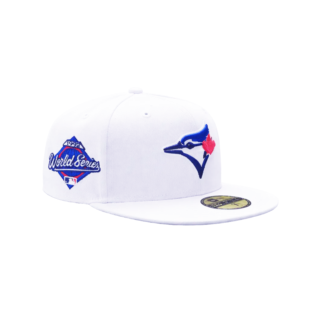 59FIFTY NEW ERA MLB 1992 WORLD SERIES TORONTO BLUE JAYS WHITE/BLUE FITTED HAT