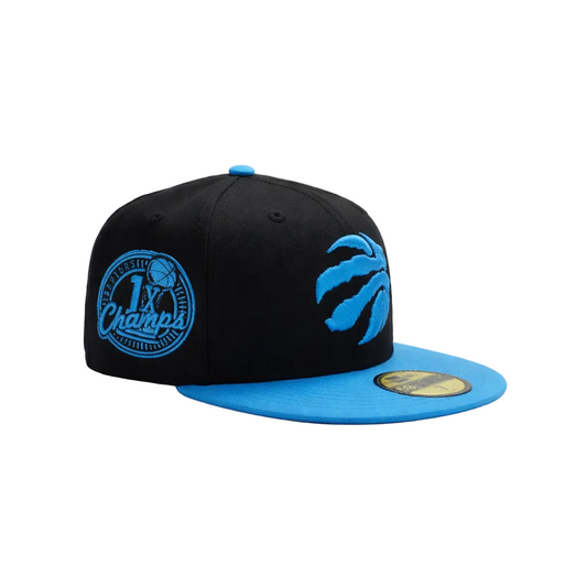 59FIFTY NEW ERA NBA TORONTO RAPTORS 1X CHAMPS BLACK/FANATIC BLUE FITTED HAT