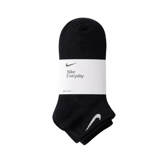 NIKE EVERYDAY LIGHT WEIGHT 3-PACK BLACK ANKLE SOCKS