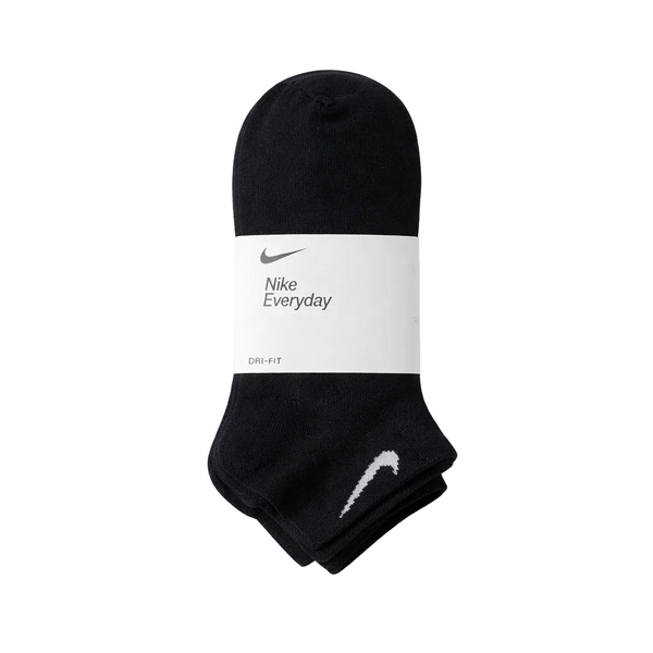 NIKE EVERYDAY LIGHT WEIGHT 3-PACK BLACK ANKLE SOCKS