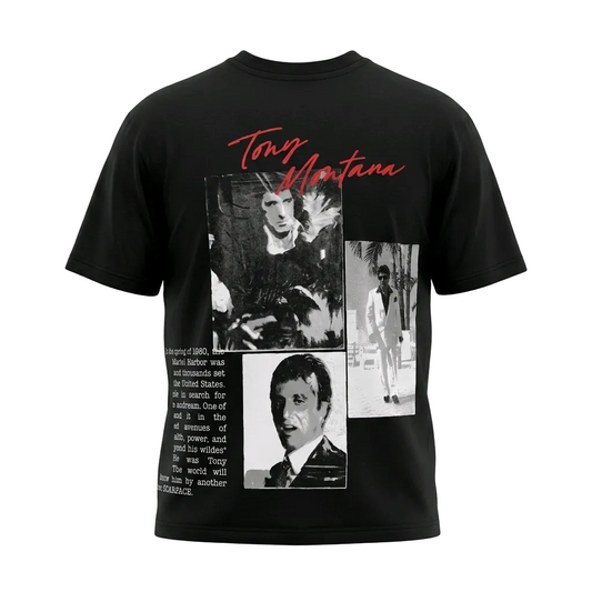 SCARFACE TONY MONTANA GRAPHIC BLACK T-SHIRT