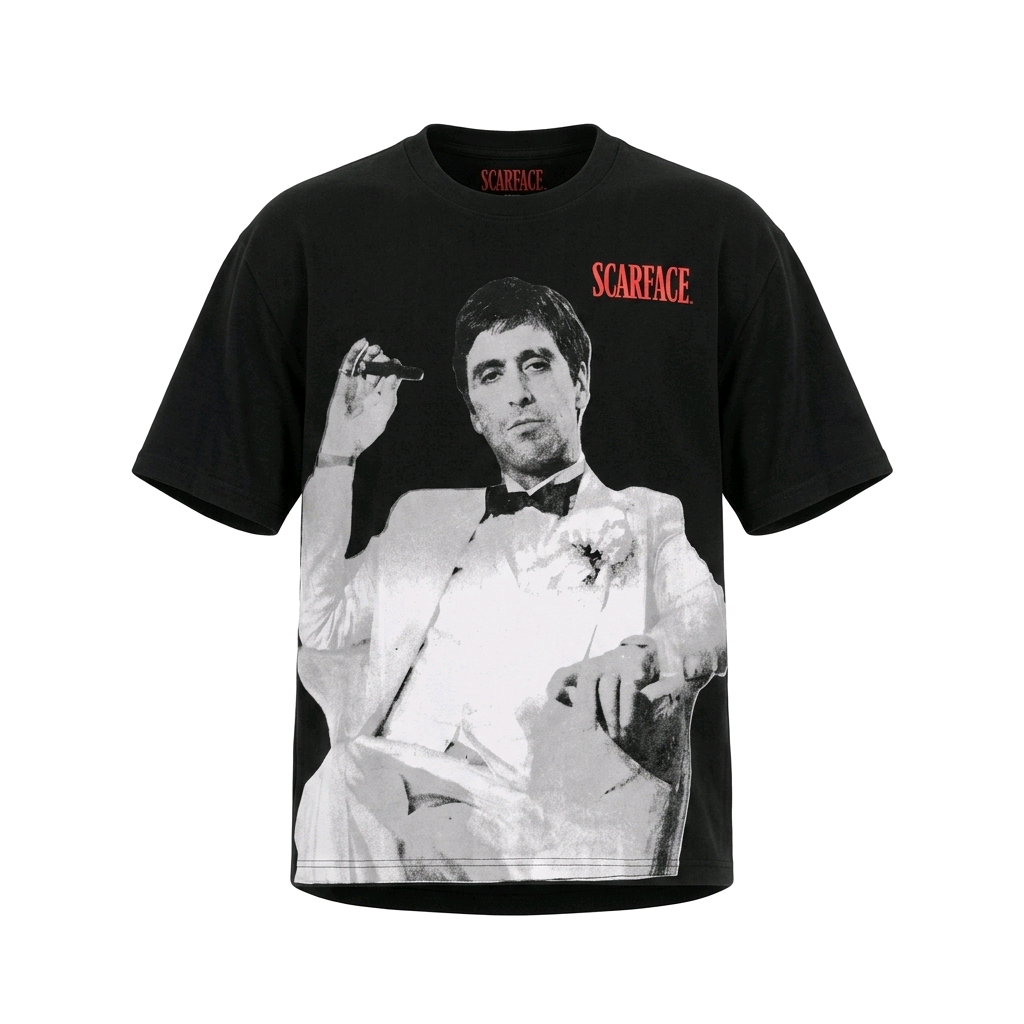 SCARFACE TONY MONTANA DESIGN BLACK T-SHIRT