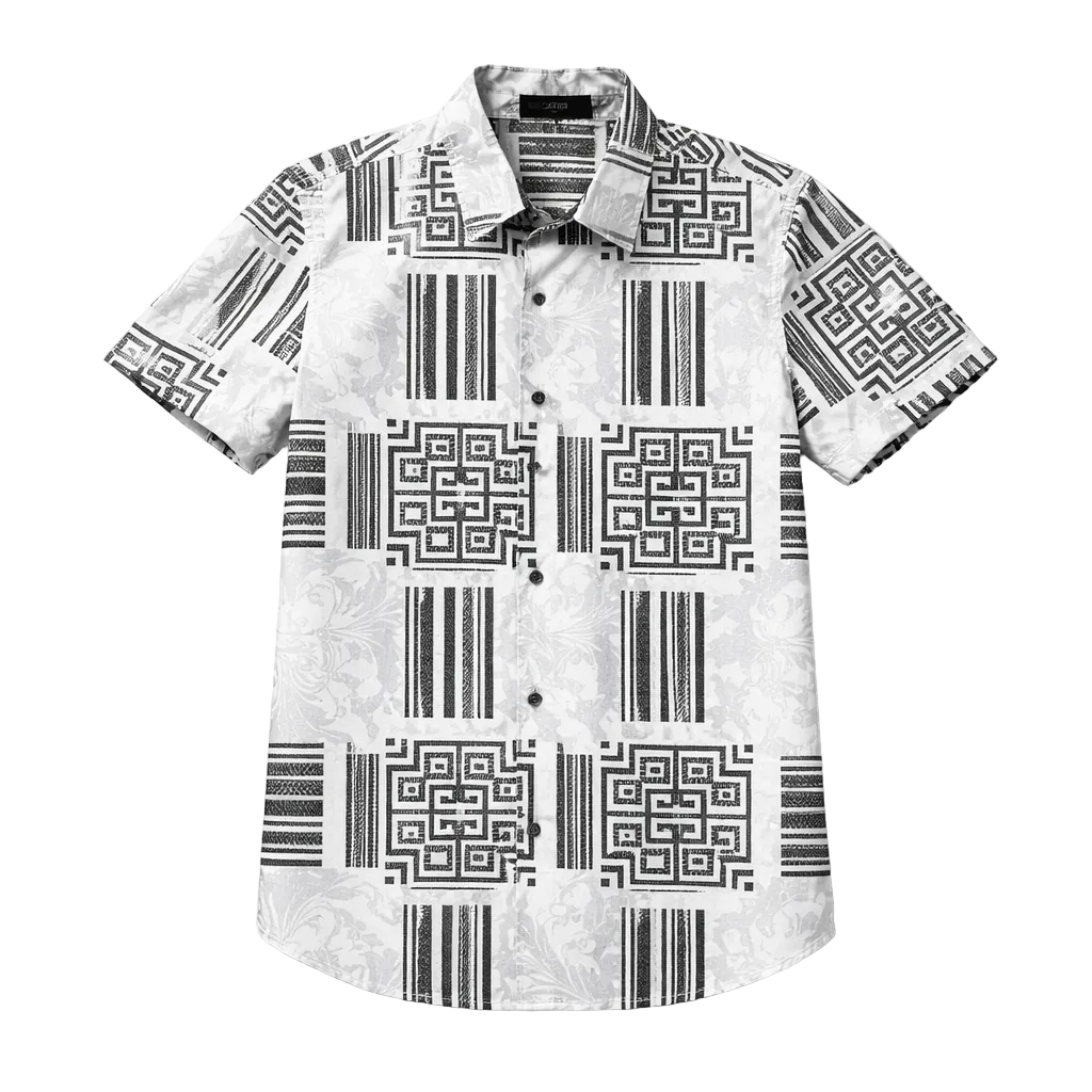 V.I.P. COLLECTION MEN'S BUTTON UP SHORT SLEEVES SHIRT (WHITE VFSS-51)