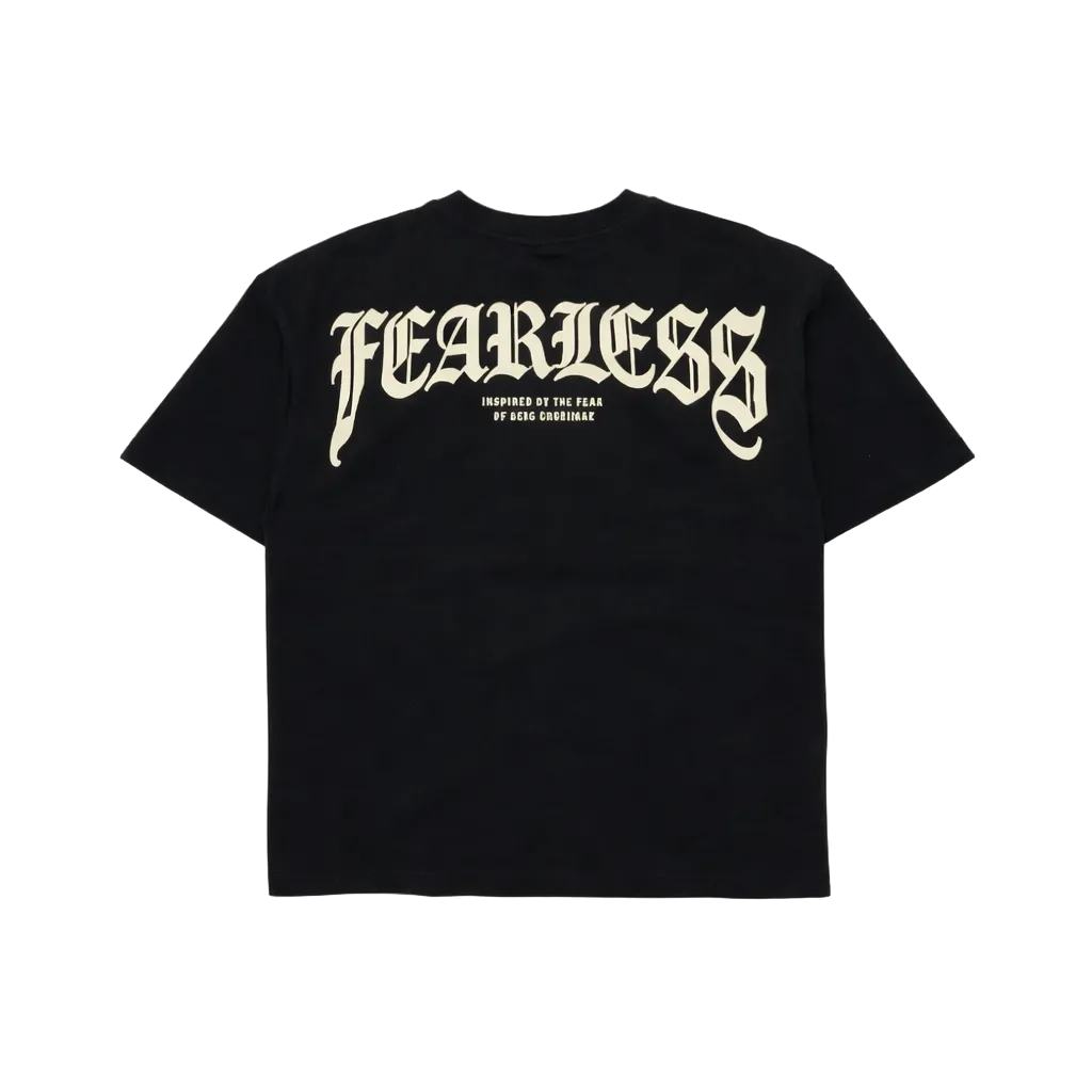 PJ MARK BLEECKER & MERCER MEN'S RHINESTONE FEARLESS GRAPHIC T-SHIRT (BLACK)