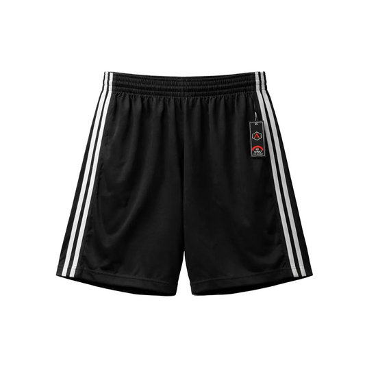 MEN'S AGILE CLASSIC 4-STRIPE ATHLETIC SHORTS (BLACK/WHITE)