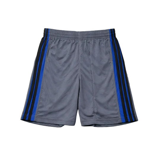 MEN'S AGILE CLASSIC 4-STRIPE ATHLETIC SHORTS (GREY/BLUE)