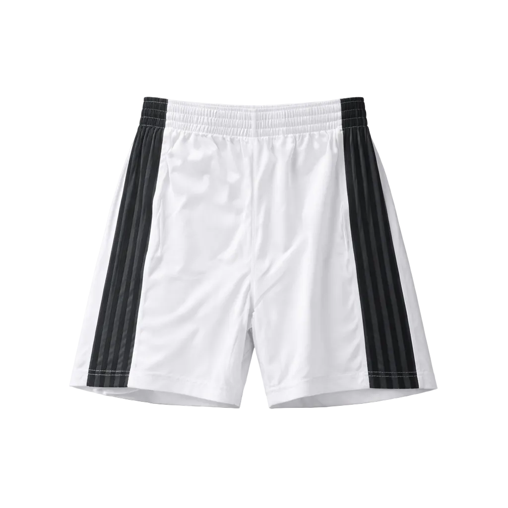 MEN'S AGILE CLASSIC 4-STRIPE ATHLETIC SHORTS (WHITE/GREY)