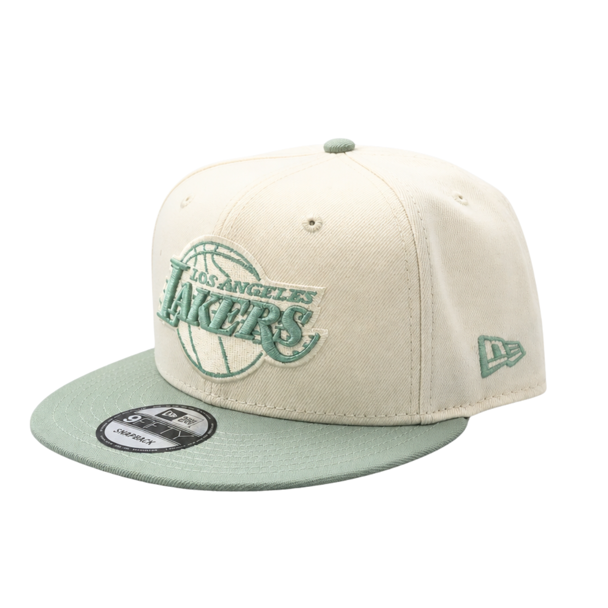 9FIFTY MEN'S NEW ERA NBA LOS ANGELES LAKERS CREAM/GREEN SNAPBACK HAT