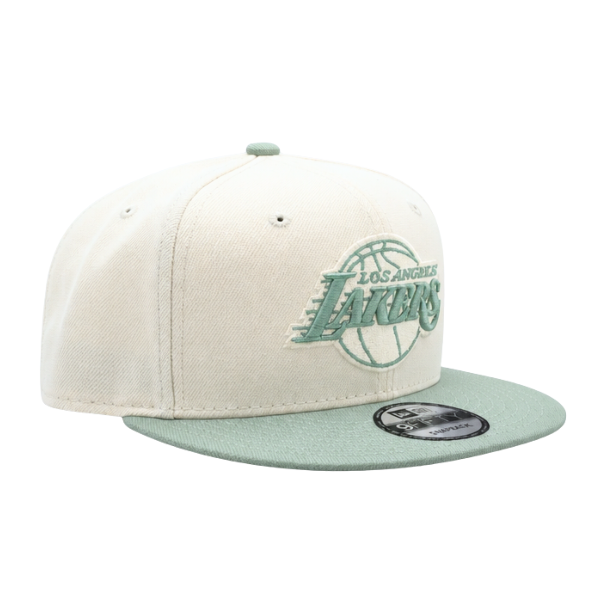 9FIFTY MEN'S NEW ERA NBA LOS ANGELES LAKERS CREAM/GREEN SNAPBACK HAT