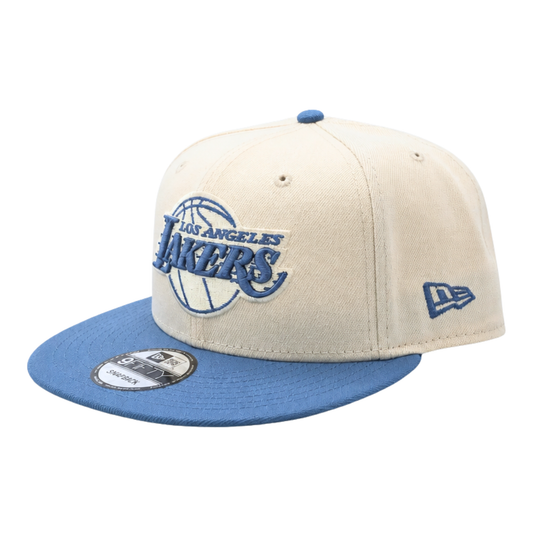 9FIFTY MEN'S NEW ERA NBA LOS ANGELES LAKERS CREAM/BLUE SNAPBACK HAT