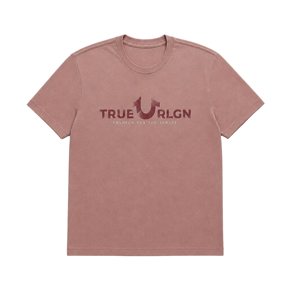 TRUE RELIGION FOIL LOGO CREW NECK TEE (WOODROSE)