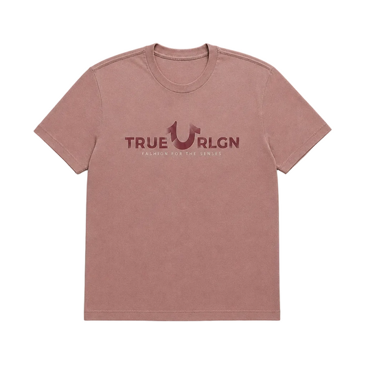 TRUE RELIGION FOIL LOGO CREW NECK TEE (WOODROSE)