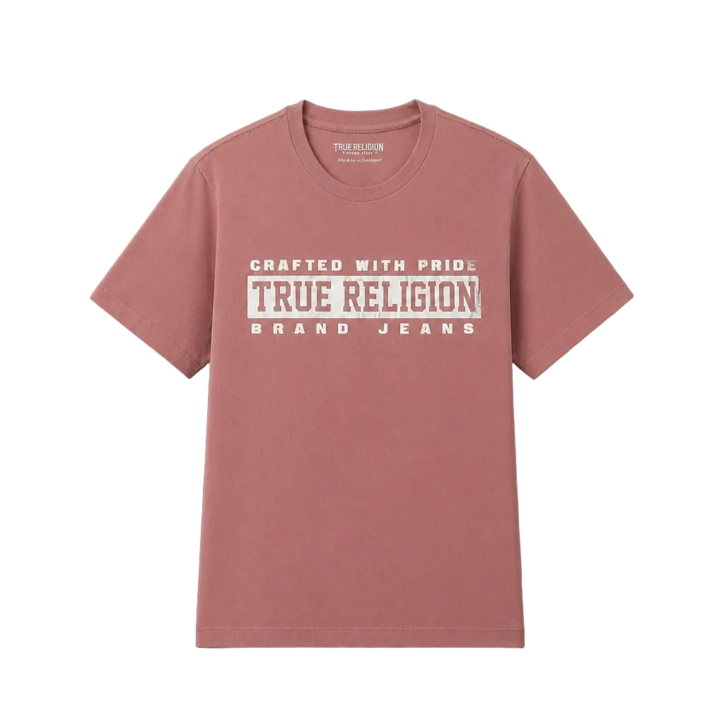 TRUE RELIGION FOIL LOGO CREW NECK TEE (SANGRIA)