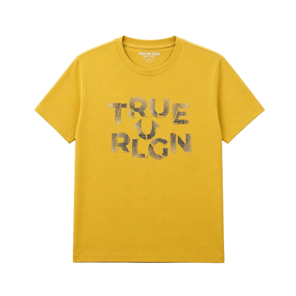 TRUE RELIGION HS CREW NECK TEE (ANTIQUE GOLD)