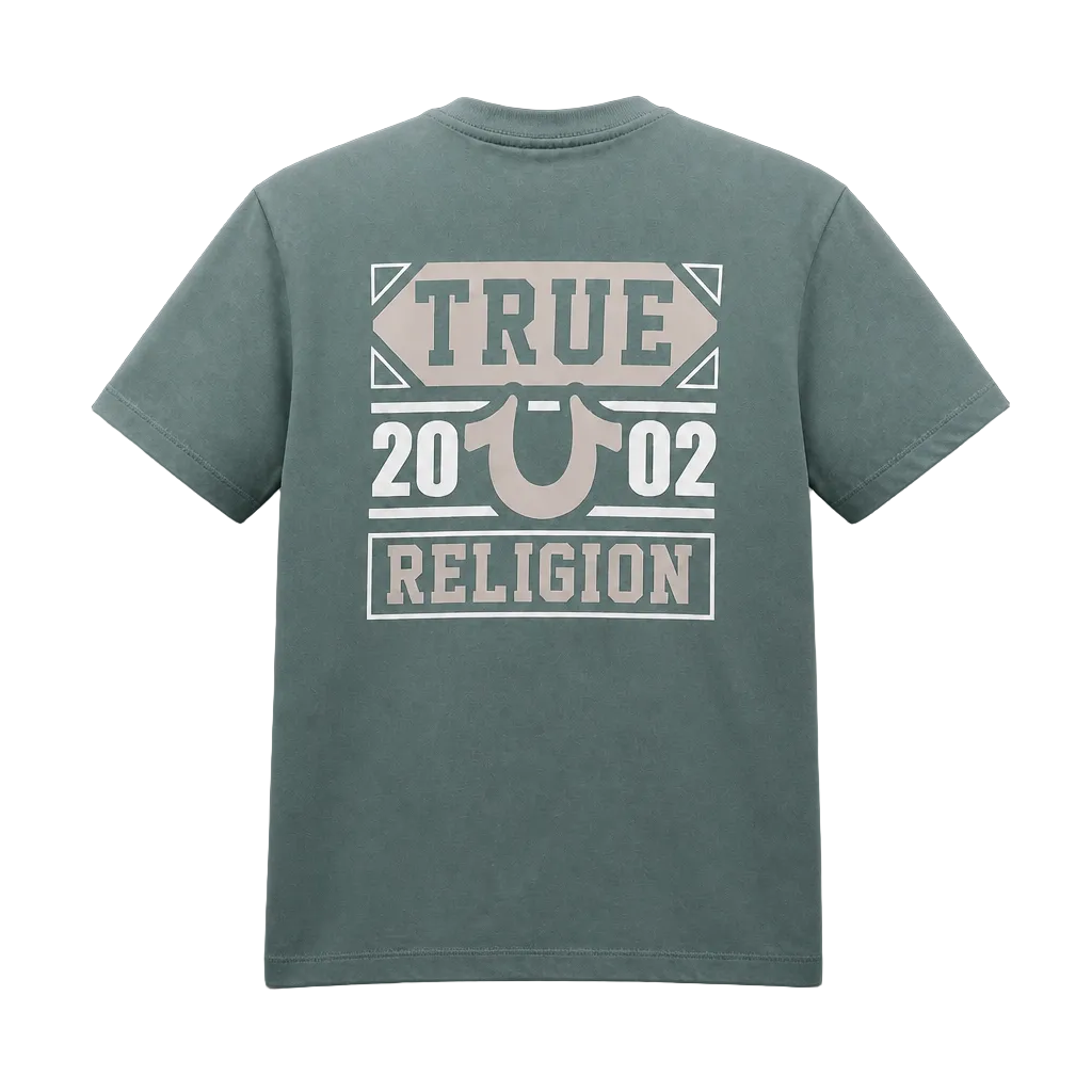 TRUE RELIGION TIERED LOGO TEE (BALSAM GREEN)
