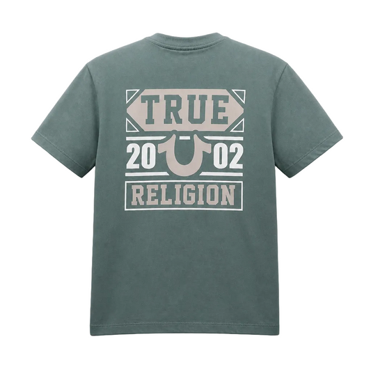 TRUE RELIGION TIERED LOGO TEE (BALSAM GREEN)