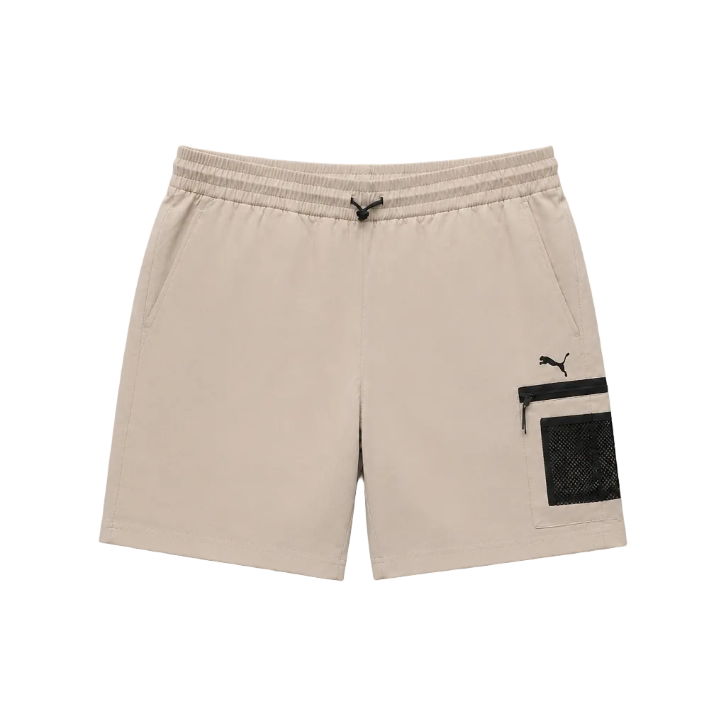 PUMA MEN'S OPEN ROAD 9" DRY CELL TECH BEIGE SHORTS